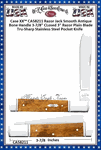 W.R. Case-Sons Cutlery CA58211 Case XX� Razor Jack Smooth Antique Bone Handle 3-7/8" CLosed 3" Razor Plain Blade Tru-Sharp Stainless Steel Pocket Knife
