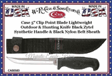 W.R. Case & Sons Cutlery CA583 Case 5" Clip Point Blade Lightweight Outdoor & Hunting Knife Black Zytel Synthetic Handle & Black Nylon Belt Sheath