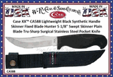 W.R. Case & Sons Cutlery CA588 Case XX� Lightweight Black Synthetic Handle Skinner Fixed Blade Hunter 5 1/8" Swept Skinner Plain Blade Tru-Sharp Surgical Stainless Steel Pocket Knife