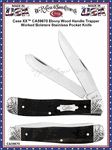 W.R. Case & Sons Cutlery CA59670 Case XX� Ebony Wood Handle Trapper Worked Bolsters Stainless Pocket Knife      