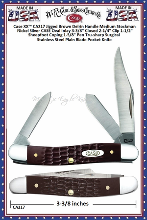 W.R. Case & Sons Cutlery CA217 Case XX™ Jigged Brown Delrin Handle Medium Stockman Pocket Knife W.R. Case & Sons Cutlery CA217 Case XX™ Jigged Brown Delrin Handle Medium Stockman Pocket Knife