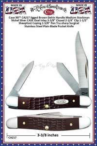 W.R. Case & Sons Cutlery CA217 Case XX� Jigged Brown Delrin Handle Medium Stockman Pocket Knife