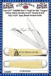 W.R. Case & Sons Cutlery CA6089 Case XX� Don't Tread On Me' Trapper Yellow Delrin Handle 4-1/4" Closed 3-3/4" Clip 3-3/4" Spey Blade Pocket Knife