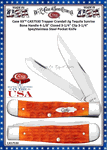 W.R. Case-Sons Cutlery CA57530 Case XX� Trapper Crandall Jig Tequila Sunrise Bone Handle 4-1/8" Closed 3-1/4" Clip 3-1/4" Spey Stainless Steel Pocket Knife 