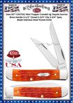 W.R. Case-Sons Cutlery CA57531 Case XX� Mini Trapper Crandall Jig Tequila Sunrise Bone Handle 3-1/2" Closed 2-3/4" Clip 2-3/4" Spey Blade Stainless Steel Pocket Knife 