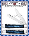 W.R. Case-Sons Cutlery CA9578 Case XX� Trapper Blue Stripe of Service Handle 4-1/8" Closed 3-1/4" Clip 3-1/4" Spey Blade Stainless Pocket Knife