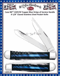W.R. Case-Sons Cutlery CA9578 Case XX� Trapper Blue Stripe of Service Handle 4-1/8" Closed 3-1/4" Clip 3-1/4" Spey Blade Stainless Pocket Knife
