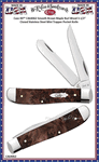 W.R. Case & Sons Cutlery CA64062 Case XX� Smooth Brown Maple Burl Wood 3-1/2" Closed Stainless Steel Mini Trapper Pocket Knife 
