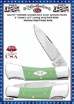 W.R. Case & Sons Cutlery CA63836 Case XX� Lockback Mint Green Synthetic Handle 3" Closed 2-1/4" Locking Drop Point Blade Stainless Steel Pocket Knife