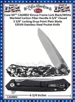 W.R. Case & Sons Cutlery CA64802 Case XX� Kinzua Frame Lock White & Black Carbon Fiber S35VN Handle 4-3/4" Closed 3-3/8" Locking Drop Point Pocket Knife 