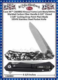 W.R. Case & Sons Cutlery CA64802 Case XX™ Kinzua Frame Lock White & Black Carbon Fiber S35VN Handle 4-3/4" Closed 3-3/8" Locking Drop Point Pocket Knife W.R. Case & Sons Cutlery CA64802 Case XX™ Kinzua Frame Lock White & Black Carbon Fiber S35VN Handle 4-3/4" Closed 3-3/8" Locking Drop Point Pocket Knife