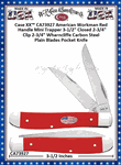 W.R. Case & Sons Cutlery CA73927 Case XX� American Workman Red Synthetic w/Nickel Silver Stars & Stripes Oval Inlay Shield Mini Trapper Carbon Steel Pocket Knife 