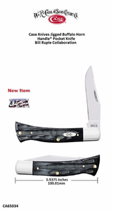 W.R. Case-Sons Cutlery CA65034 Case XX� Axe Jigged Buffalo Horn Handle 4" Closed 3-1/4" Clip Blade Stainless Steel Pocket Knife