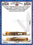 W.R. Case & Sons Cutlery CA65326 Case XX� 6.5 BoneStag Small Swell Center Jack 3" Closed Tru-Sharp Stainless Steel Plain Blade Pocket Knife 