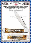 W.R. Case & Sons Cutlery CA65327 Case XX� Mini Copperlock 6.5 BoneStag 3-5/8" Overall 2 3/4" Locking Clip Stainless Steel Plain Blade  Pocket Knife