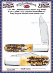 W.R. Case & Sons Cutlery�CA65339 Case XX� Barlow 6.5 Bone Stag Handle 3-3/8" Closed 2-1/2" Clip Point Plain Blade Tru-Sharp Surgical Stainless Steel Pocket Knife
