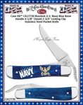 W.R. Case & Sons Cutlery CA17730 Case XX� Russlock U.S. Navy Blue Bone Handle 4-1/8" Closed 2-3/4" Locking Clip Stainless Steel Pocket Knife 