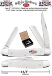 W.R. Case & Sons Cutlery  CA71225 Case XX� U.S. Flag White Synthetic Medium Stockman 3-5/8" Closed Tru-Sharp Surgical Stainless Steel Pocket Knife