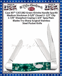 W.R. Case & Sons Cutlery CA71382 Case XX� Medium Stockman Green Kirinite Sparx Handle Tru-Sharp Stainless Steel Pocket Knife 