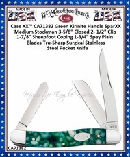W.R. Case & Sons Cutlery CA71382 Case XX� Medium Stockman Green Kirinite Sparx Handle Tru-Sharp Stainless Steel Pocket Knife 