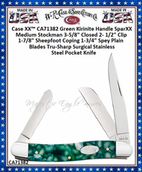 W.R. Case & Sons Cutlery CA71382 Case XX� Medium Stockman Green Kirinite Sparx Handle Tru-Sharp Stainless Steel Pocket Knife 