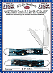 W.R. Case & Sons Cutlery CA51858 Case XX� Pocket Worn Peach Seed Mediterranean Blue Bone Handle Peanut 2-3/ 4" Closed 2-1/8" Clip, 1-1/2" Pen Pocket Blades Tru-Sharp Surgical Stainless Steel Pocket Knife