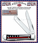 W.R. Case & Sons Cutlery CA7311 Case Red Line Smooth Natural Bone Handle Color Wash 3 1/2" Closed Clip & Spey Plain Blades Mini Trapper Pocket Knife