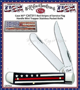 W.R. Case & Sons Cutlery CA7311 Case Red Line Smooth Natural Bone Handle Color Wash 3 1/2" Closed Clip & Spey Plain Blades Mini Trapper Pocket Knife