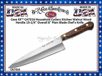 W.R. Case & Sons Cutlery CA7316 Case XX� Household Cutlery Kitchen Walnut Wood Handle 13-1/4" Overall 8" Plain Blade Chef's Knife 