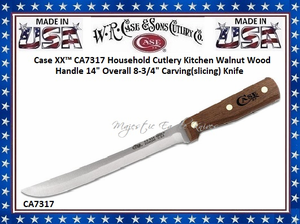 W.R. Case & Sons Cutlery CA7317 Case XX� Household Cutlery Kitchen Walnut Wood Handle 14" Overall 8-3/4" Carving(slicing) Knife 