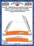 W.R. Case & Sons Cutlery CA80516 Case XX� Smooth Orange Synthetic Handle Small Congress Tru-Sharp Surgical Stainless Steel Pocket Knife 