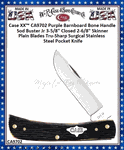 W.R. Case & Sons Cutlery CA9702 Case XX� Sodbuster Jr Barnboard Purple Bone Handle 3-5/8" Closed 2-7/8" Skinner Plain Blade Tru-sharp Surgical Stainless Steel Pocket Knife