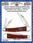 W.R. Case & Sons Cutlery�Case XX� CA12276 Case XX� Seahorse Whittler Dark Red Burlap Micarta Handle 4" Closed 2-1/4" Wharncliffe 1-1/2" Coping 1- 1/2" Pen Carbon Steel Blade Pocket Knife