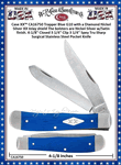 W.R. Case & Sons Cutlery Case XX� CA16750 Trapper Blue G10 Handle Nickel Silver XX Inlay shield The bolsters are Nickel Silver w/Satin finish. 4-1/8" Closed 3 1/4" Clip 3 1/4" Spey Tru-Sharp Surgical Stainless Steel Pocket Knife  