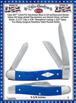 W.R. Case & Sons Cutlery Case XX� CA16752 Stockman Blue G-10 w/Diamond Nickel Silver XX Inlay shield The bolsters are Nickel Silver w/Satin finish. 2-1/2" Clip 1-7/8" Sheepfoot Coping 1-3/4" Spey Tru-Sharp Surgical Stainless Steel Pocket Knife
