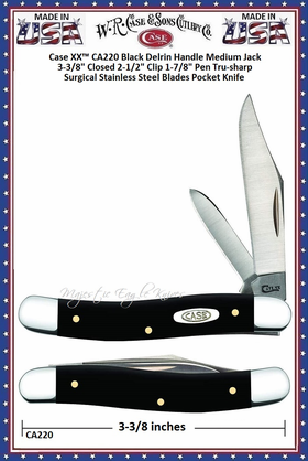 W.R. Case & Sons Cutlery Case XX� CA220 Case XX� Black Delrin Handle Medium Jack Pocket Knife