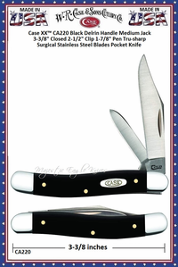 W.R. Case & Sons Cutlery Case XX� CA220 Case XX� Black Delrin Handle Medium Jack Pocket Knife