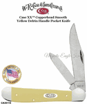 W.R. Case & Sons Cutlery CA30119 Case XX� Yellow Synthetic Handle Copperhead 3 1/8" Clip 2 1/4" PenPlain Blades Chrome Vanadium Steel Pocket Knife