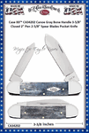 W.R. Case & Sons Cutlery Case XX� CA34202 Canoe Gray Bone Handle 3-5/8" Closed 2/5/8" Spear Blades Pocket Knife