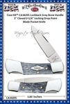 W.R. Case & Sons Cutlery Case XX CA34205 Lockback Gray Bone Handle 3.00" Closed  2 1/4" Locking Drop Point Blade Pocket Knife