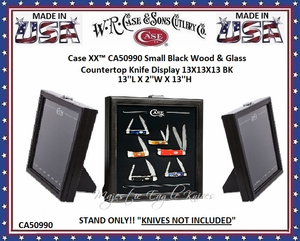 W.R. Case & Sons Cutlery Case XX� CA50990 Small Black Wood & Glass Countertop Knife Display 13''L X 2''W X 13''H