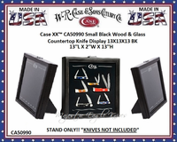 W.R. Case & Sons Cutlery Case XX� CA50990 Small Black Wood & Glass Countertop Knife Display 13''L X 2''W X 13''H