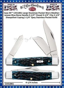 W.R. Case & Sons Cutlery Case XX™ CA51861 Large Stockman Pocket Worn Mediterranean Blue Bone Handle 4-1/4" Closed 3-1/4" Clip 2-1/4" Sheepsfoot Coping 2-1/4" Spey Stainless Pocket Knife W.R. Case & Sons Cutlery Case XX™ CA51861 Large Stockman Pocket Worn Mediterranean Blue Bone Handle 4-1/4" Closed 3-1/4" Clip 2-1/4" Sheepsfoot Coping 2-1/4" Spey Stainless Pocket Knife