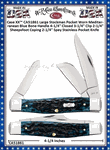 W.R. Case & Sons Cutlery Case XX� CA51861 Large Stockman Pocket Worn Mediterranean Blue Bone Handle 4-1/4" Closed 3-1/4" Clip 2-1/4" Sheepsfoot Coping 2-1/4" Spey Stainless Pocket Knife