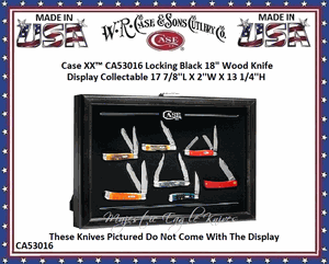 W.R. Case & Sons Cutlery Case XX� CA53016 Locking Black 18" Wood Knife Display Collectable 17 7/8''L X 2''W X 13 1/4''H