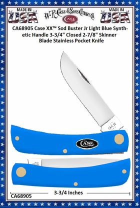 W.R. Case & Sons Cutlery Case XX� CA68905Case XX� Sod Buster Jr Light Blue Synthetic Handle 3-3/4" Closed 2-7/8" Skinner Blade Stainless Pocket Knife 