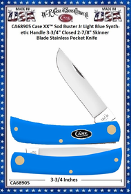 W.R. Case & Sons Cutlery Case XX™ CA68905Case XX™ Sod Buster Jr Light Blue Synthetic Handle 3-3/4" Closed 2-7/8" Skinner Blade Stainless Pocket Knife W.R. Case & Sons Cutlery Case XX™ CA68905Case XX™ Sod Buster Jr Light Blue Synthetic Handle 3-3/4" Closed 2-7/8" Skinner Blade Stainless Pocket Knife