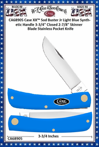 W.R. Case & Sons Cutlery Case XX� CA68905Case XX� Sod Buster Jr Light Blue Synthetic Handle 3-3/4" Closed 2-7/8" Skinner Blade Stainless Pocket Knife 