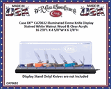 W.R. Case & Sons Cutlery Case XX� CA70632 Illuminated Dome Knife Display Stained White Walnut Wood & Clear Acrylic Dome 16-7/8''L X 4-5/8''W X 6-7/8''H!