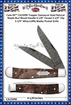 W.R. Case & Sons Cutlery Case XX� CA15090 Trapper Damascus Steel Natural Maple Burl Wood Handle 4-1/8" Closed 3-1/4" Clip 3-1/4" Wharncliffe Blades Pocket Knife 